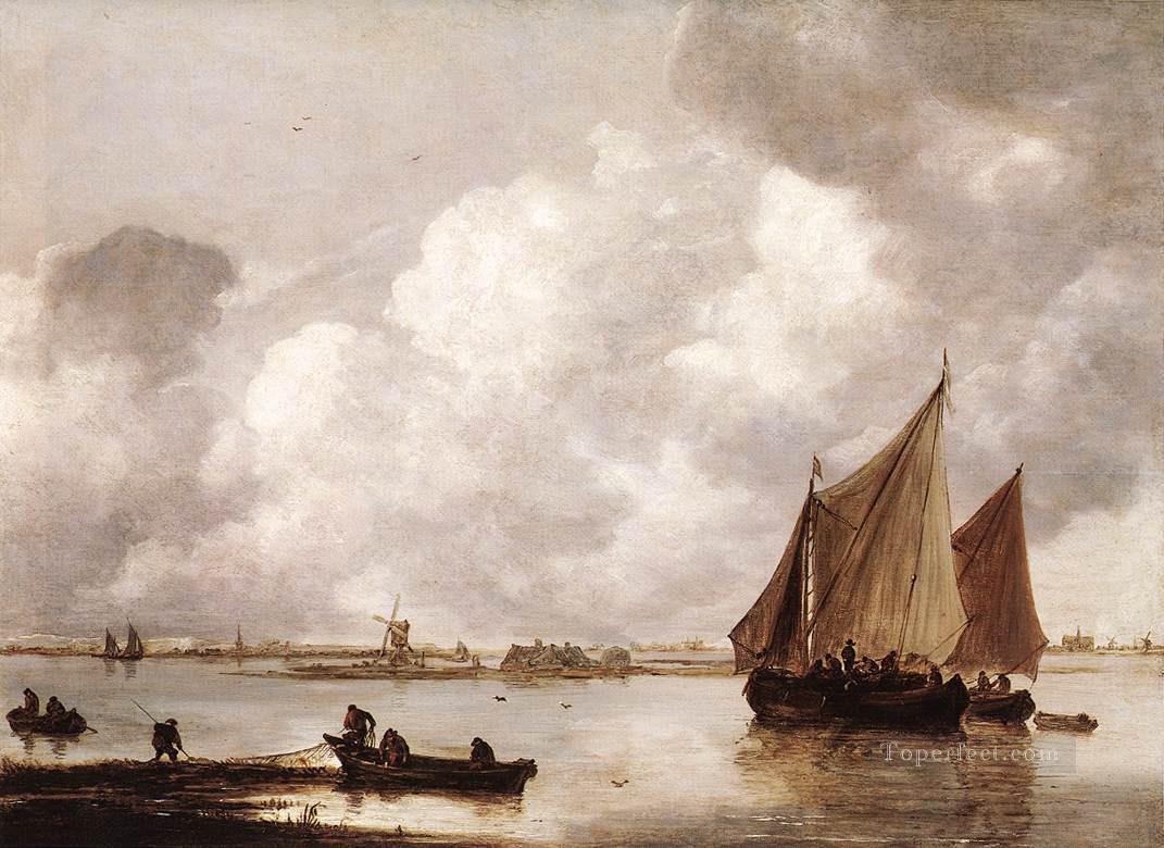 Haarlemer Meer boat seascape Jan van Goyen Oil Paintings